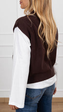 Gilet in maglia con zip variante moro Susy Mix