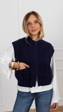 Gilet in maglia con zip variante blu Susy Mix
