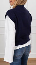 Gilet in maglia con zip variante blu Susy Mix