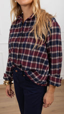 Camicia check flanella blu Susy Mix