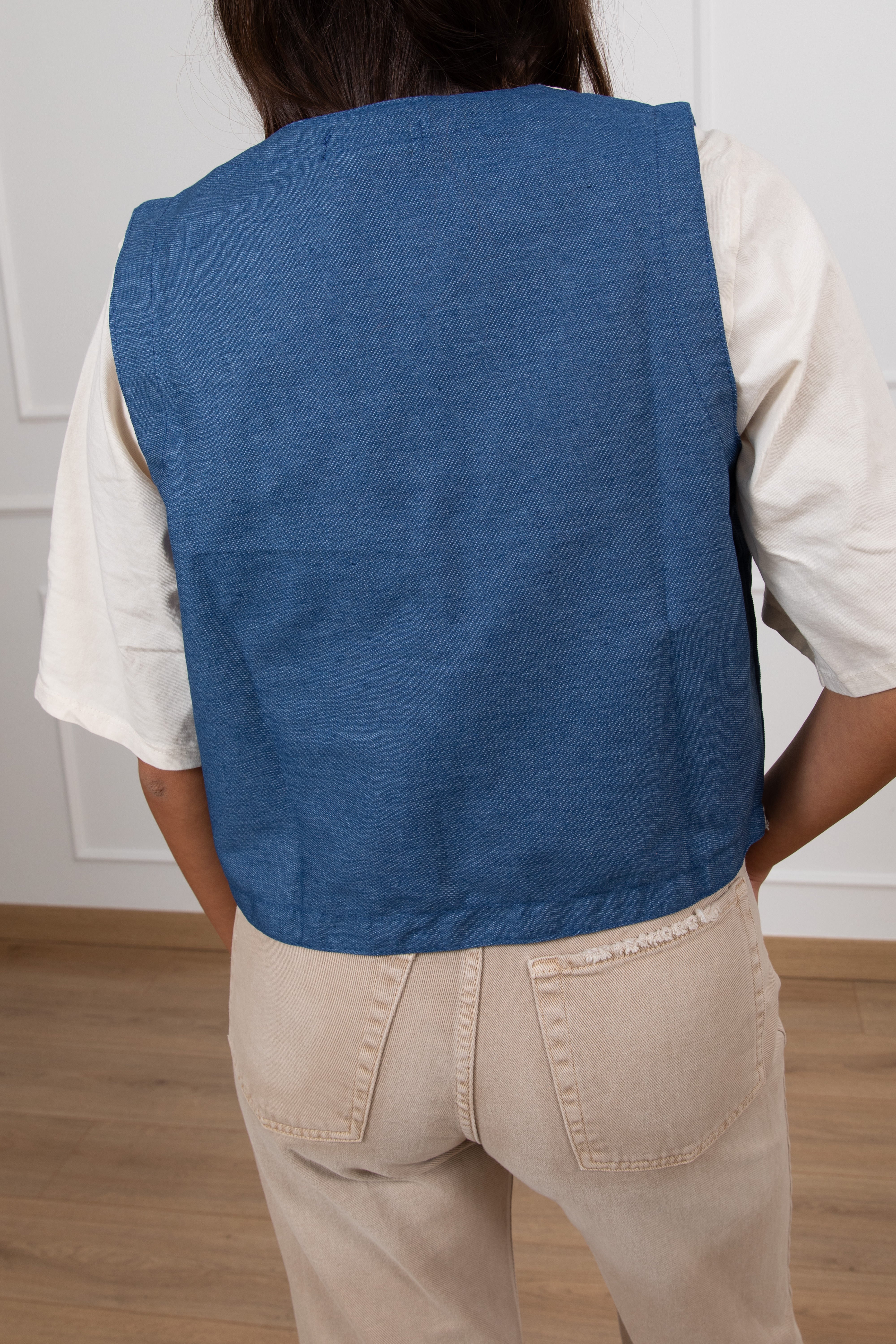 Gilet in cotone con ricamo Susy Mix