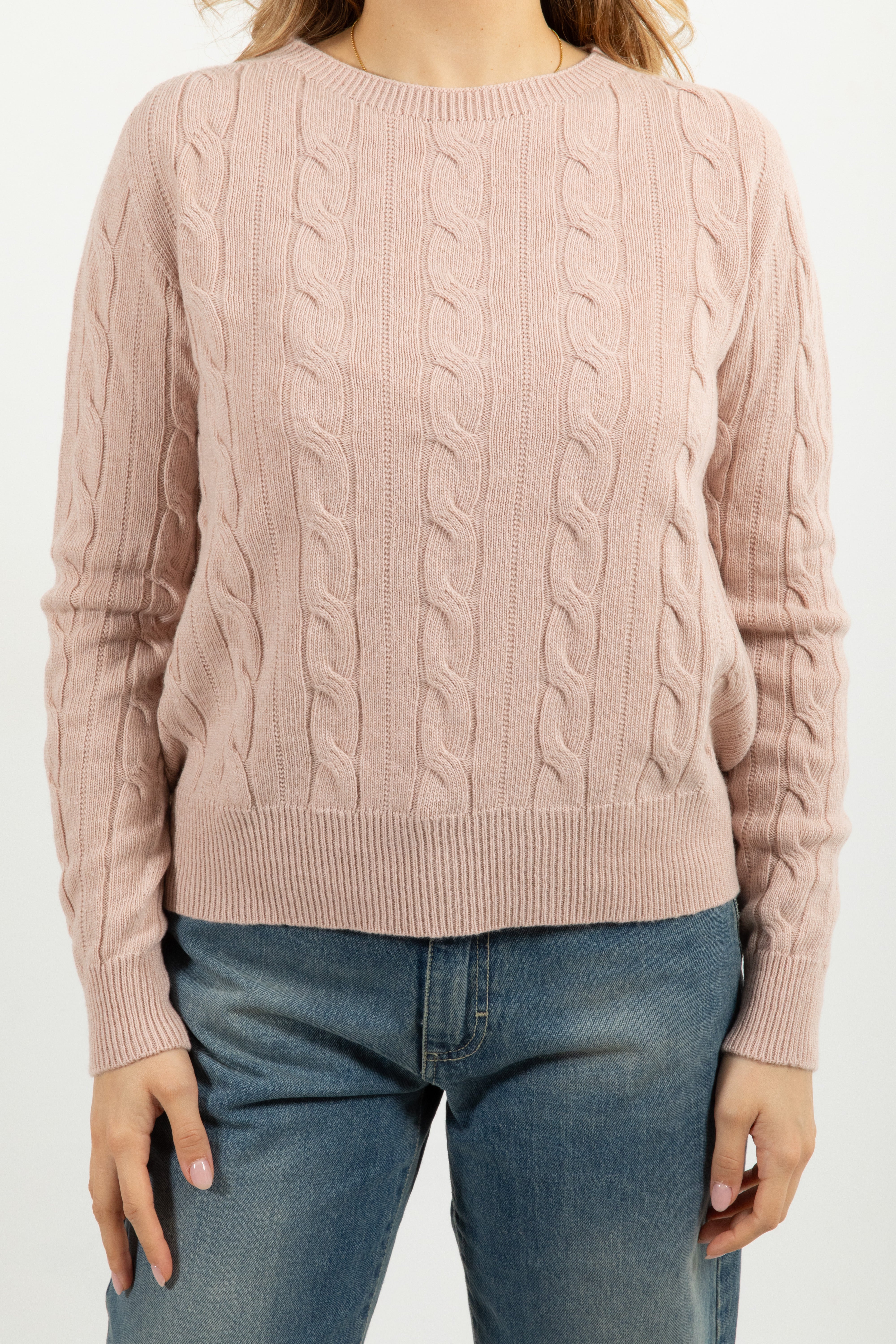 Pull girocollo trecce in lana & cashmere ViCOLO