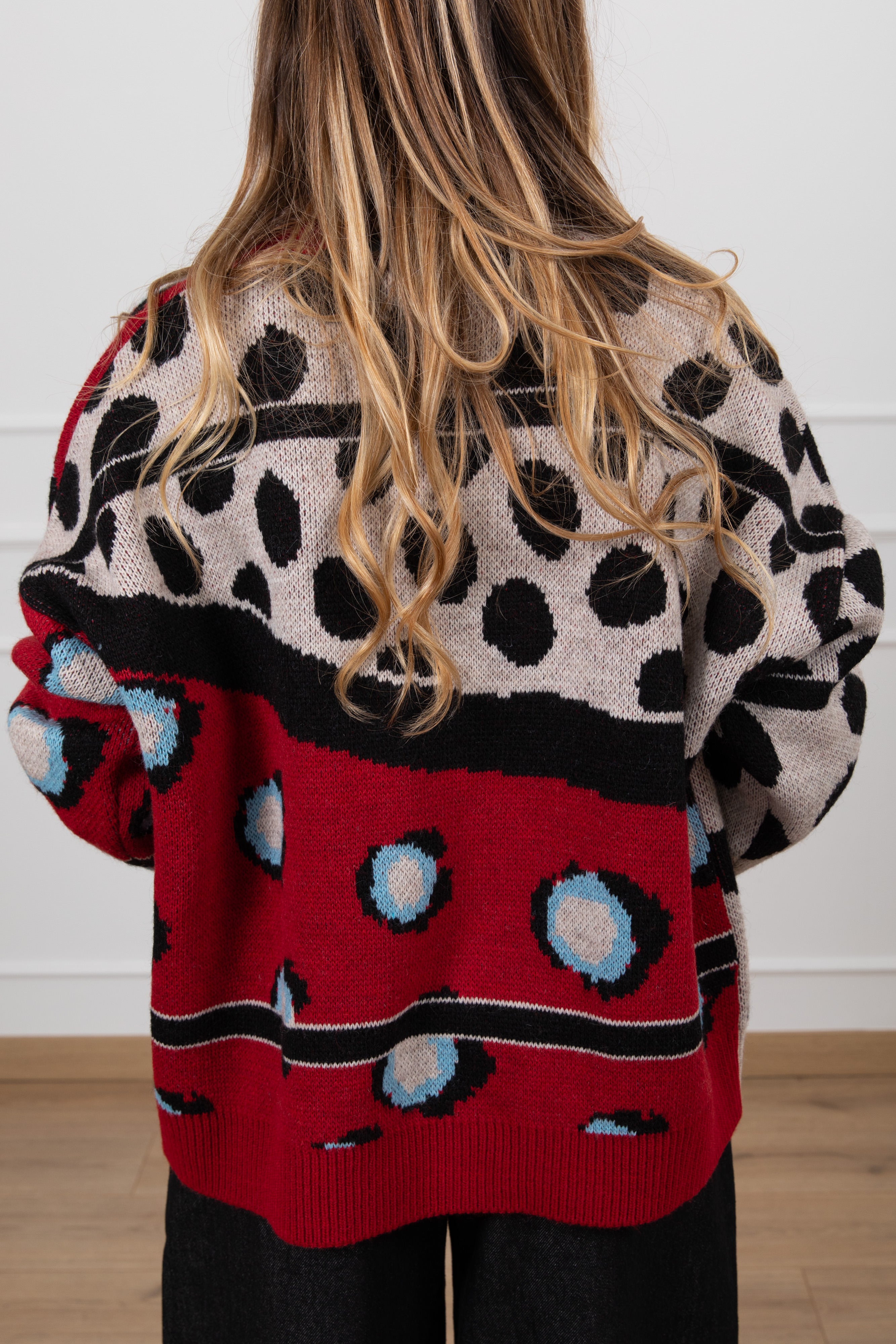 Cardigan fantasia bolle bi-color Tensione IN