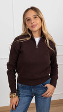 Polo in maglia con mezza zip variante moro Susy Mix