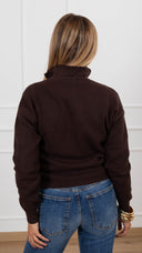 Polo in maglia con mezza zip variante moro Susy Mix