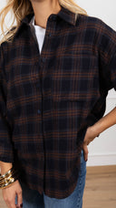 Camicia check flanella blu/moro Susy Mix