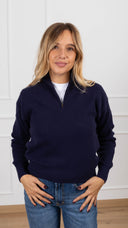 Polo in maglia con mezza zip variante blu Susy Mix