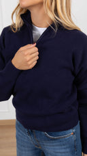 Polo in maglia con mezza zip variante blu Susy Mix
