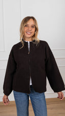 Giacca in maglia con zip variante moro ViCOLO