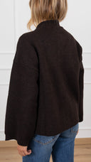 Giacca in maglia con zip variante moro ViCOLO