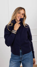 Giacca in maglia con zip variante blu Susy Mix