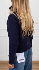 Giacca in maglia con zip variante blu Susy Mix