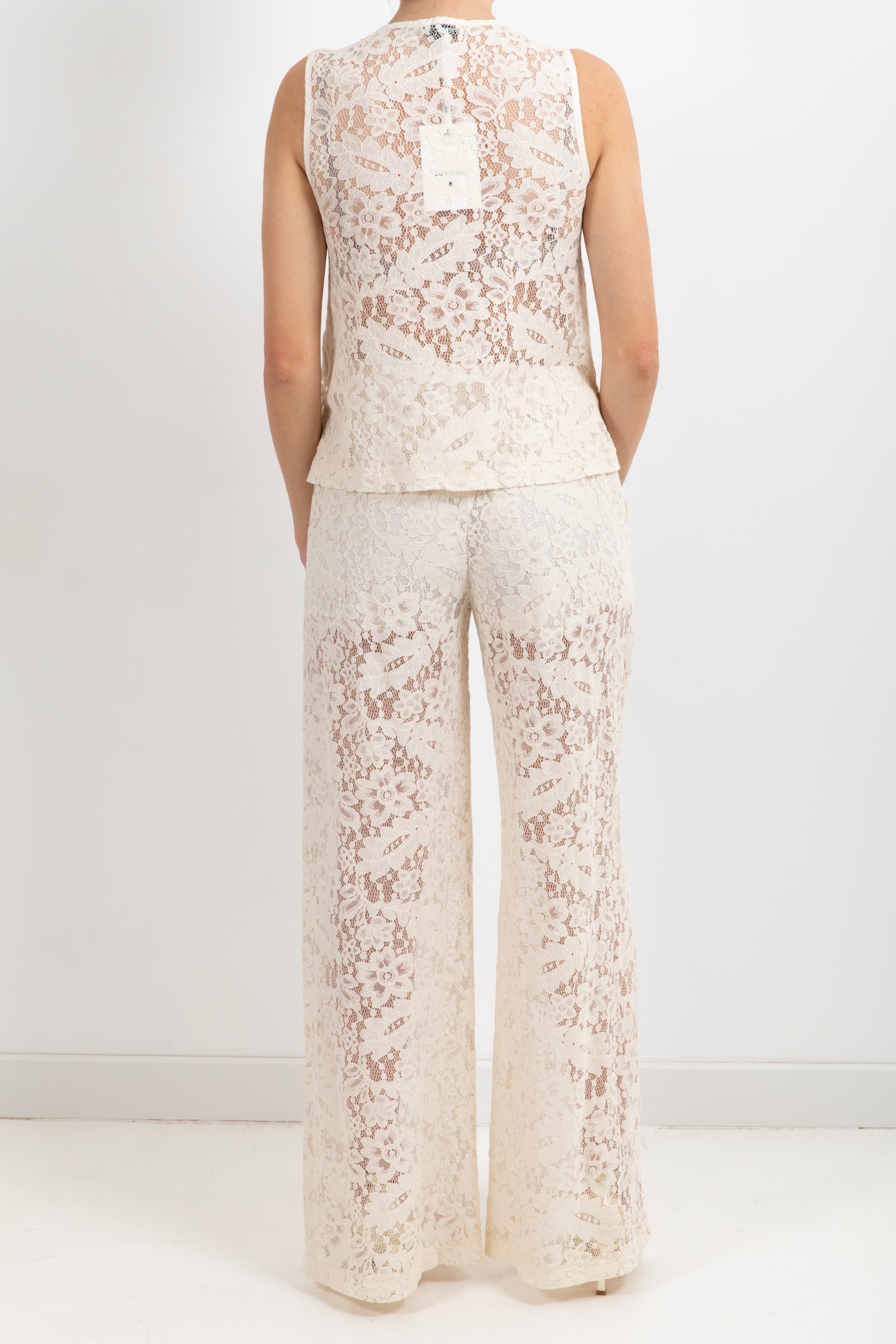 Coordinato top e pantalone con elastico in pizzo Susy Mix