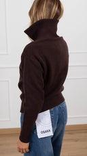 Giacca in maglia con zip variante moro Susy Mix