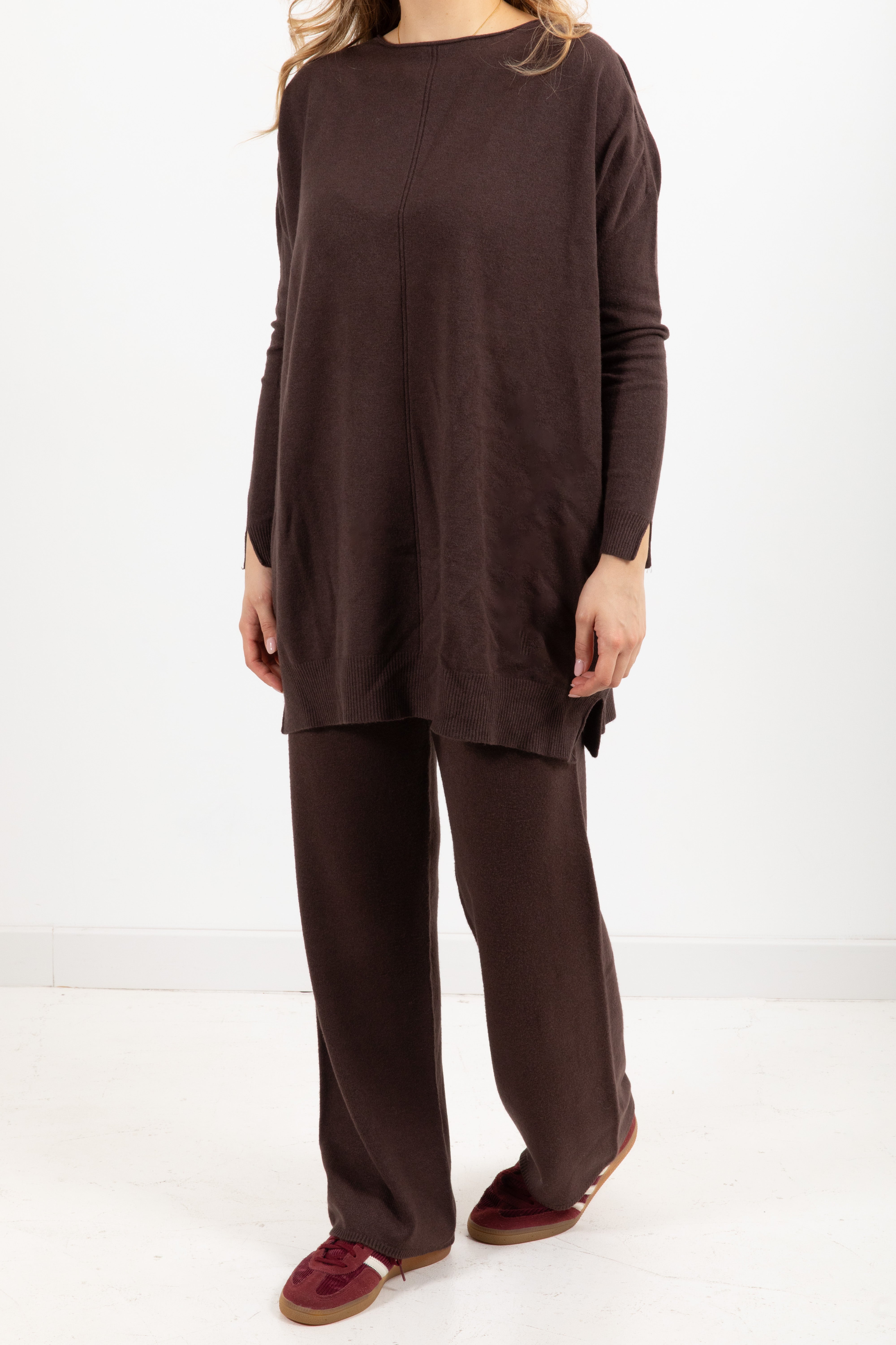 Coordinato in maglia pull over-size e pantalone ViCOLO