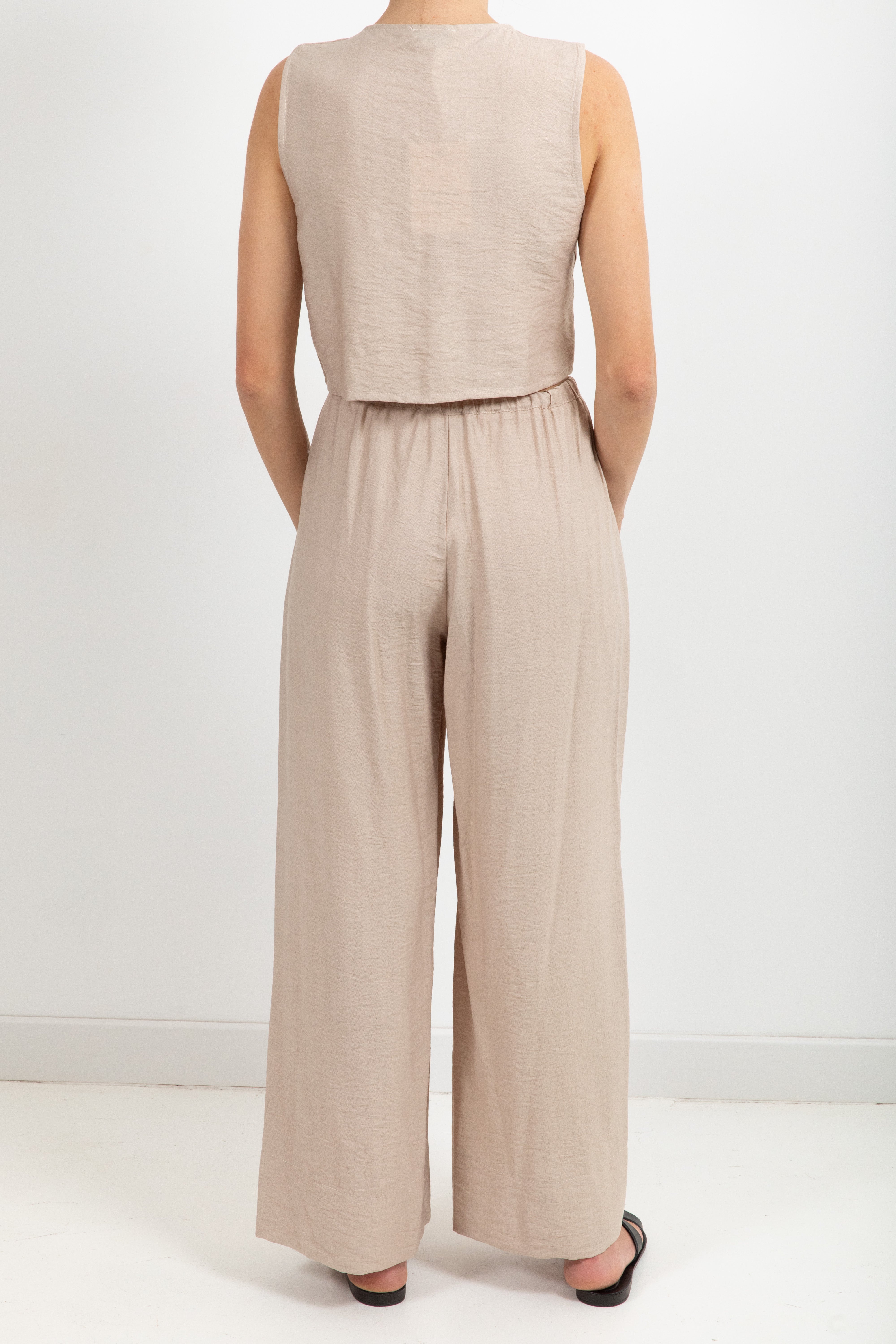 Coordinato in viscosa gilet con fiocchi e pantalone con coulisse Susy Mix