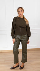 Pantalone Tom in eco-pelle variante militare Motel