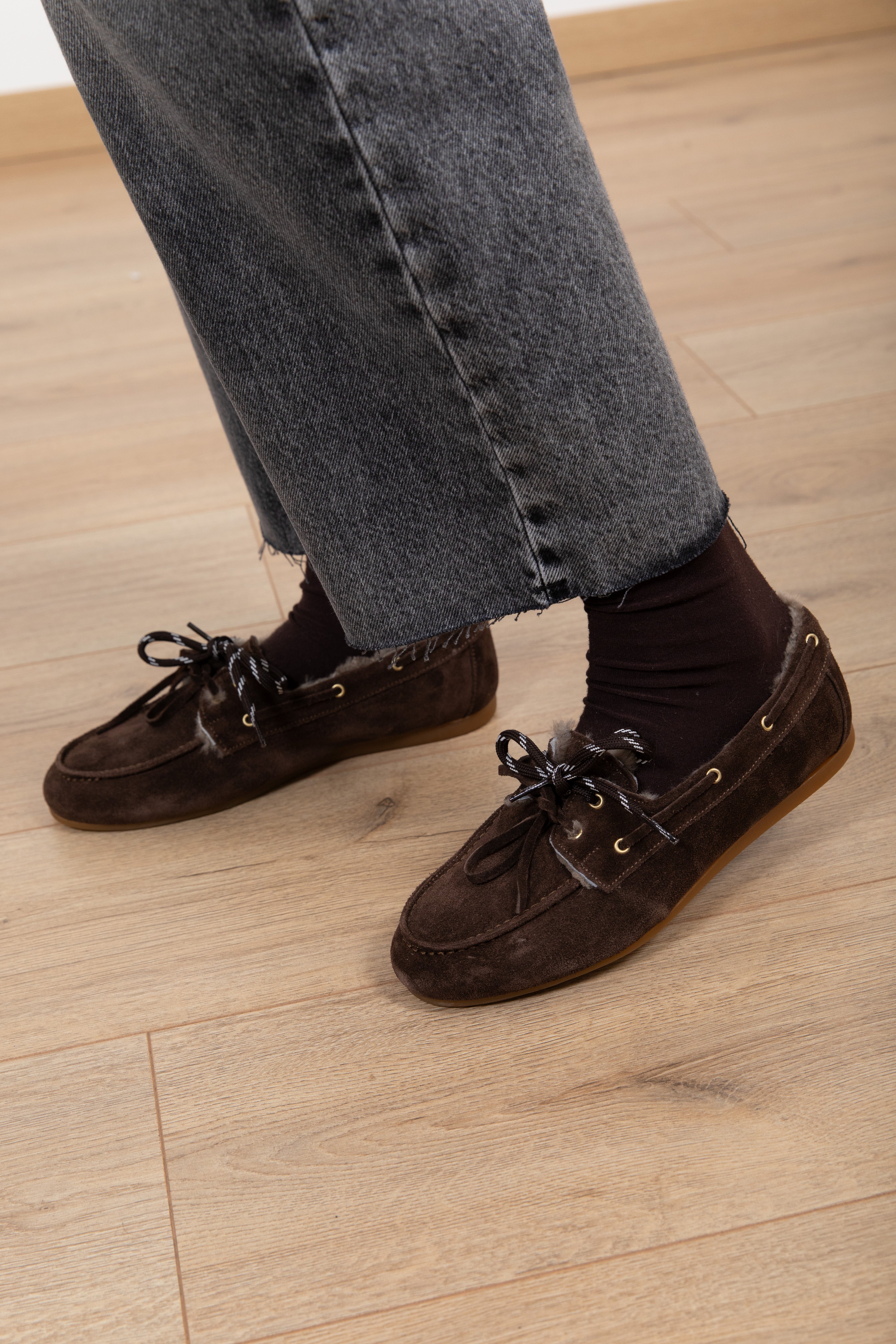 Mocassino barca con interno eco-pelliccia Ovyé