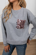 Felpa con tasca paillettes Susy Mix
