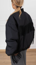Bomber con inserto frange variante nero Tensione IN