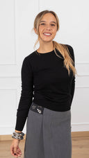 Maglia girocollo in viscosa variante nero ViCOLO