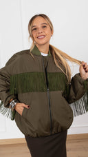 Bomber con inserto frange variante militare Tensione IN