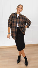 Camicia check nero/moro in flanella Susy Mix