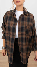 Camicia check nero/moro in flanella Susy Mix
