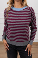 Maglia a righe con collo a contrasto Susy Mix