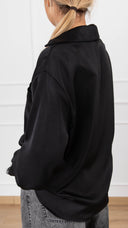 Camicia in raso con inserti in pizzo variante nero Haveone