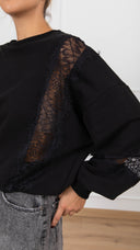 Felpa con inserto pizzo Haveone