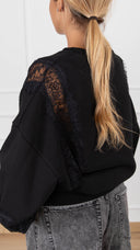 Felpa con inserto pizzo Haveone