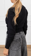 Maglia girocollo con zip sul fondo variante nero Haveone