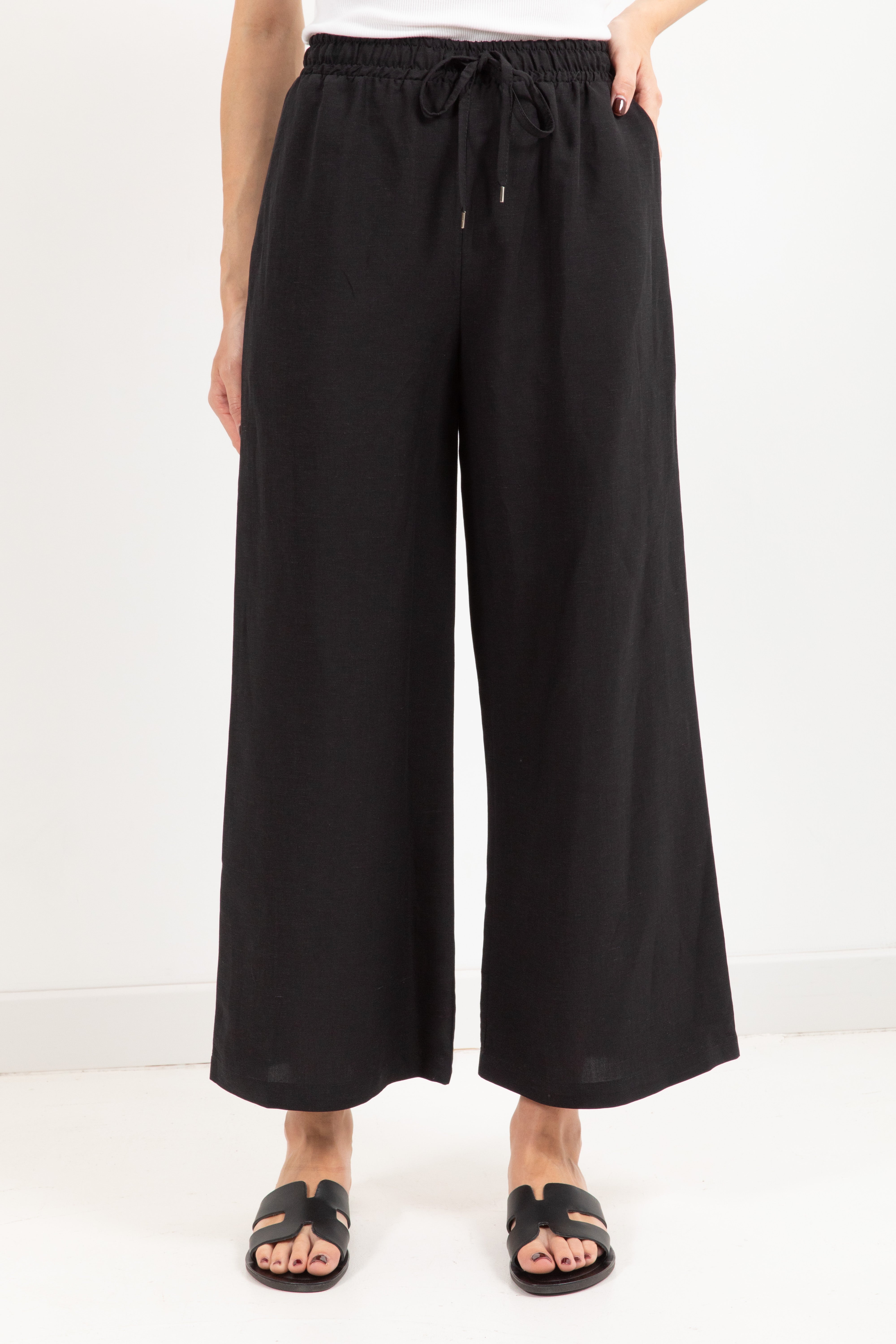 Pantalone in lino e viscosa con coulisse Tensione IN