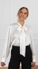 Camicia in viscosa con fiocco ViCOLO
