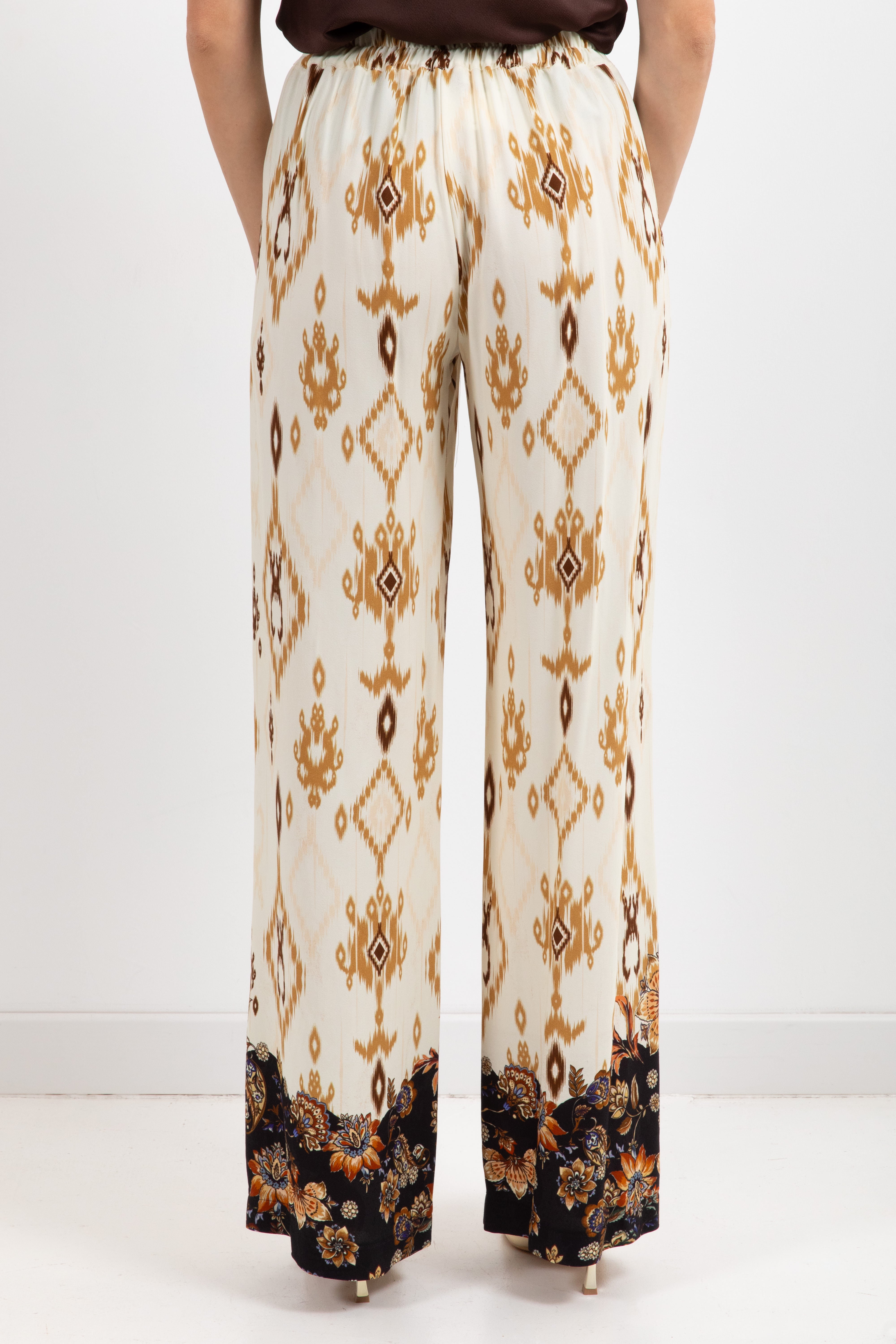 Pantalone con elastico sul retro fantasia ikat Dixie