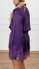 Mini-abito lingerie con arricciatura sul collo variante viola Motel