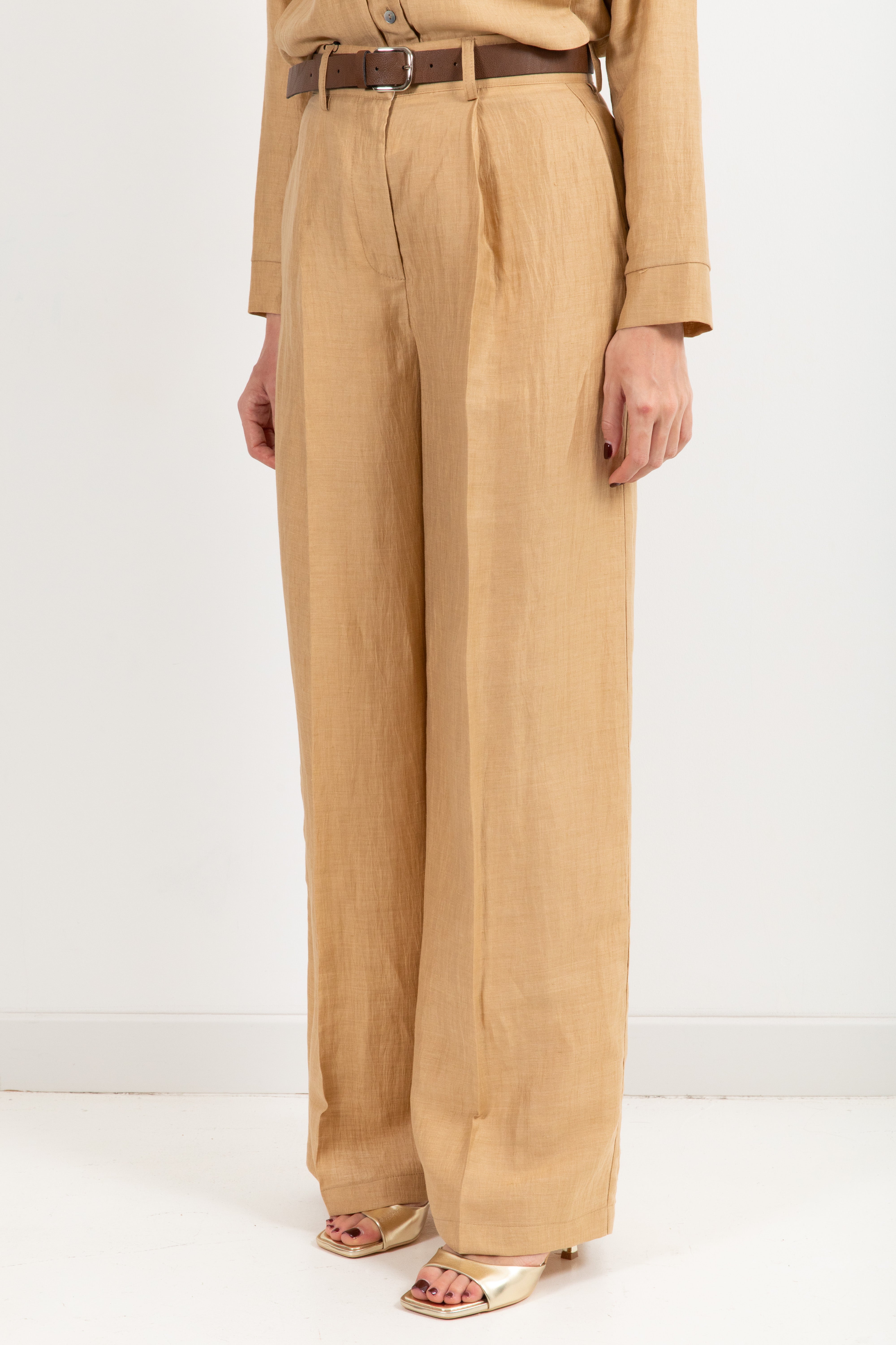 Pantalone in lino con pinces ViCOLO