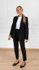 Pantalone a sigaretta punto milano variante nero Haveone