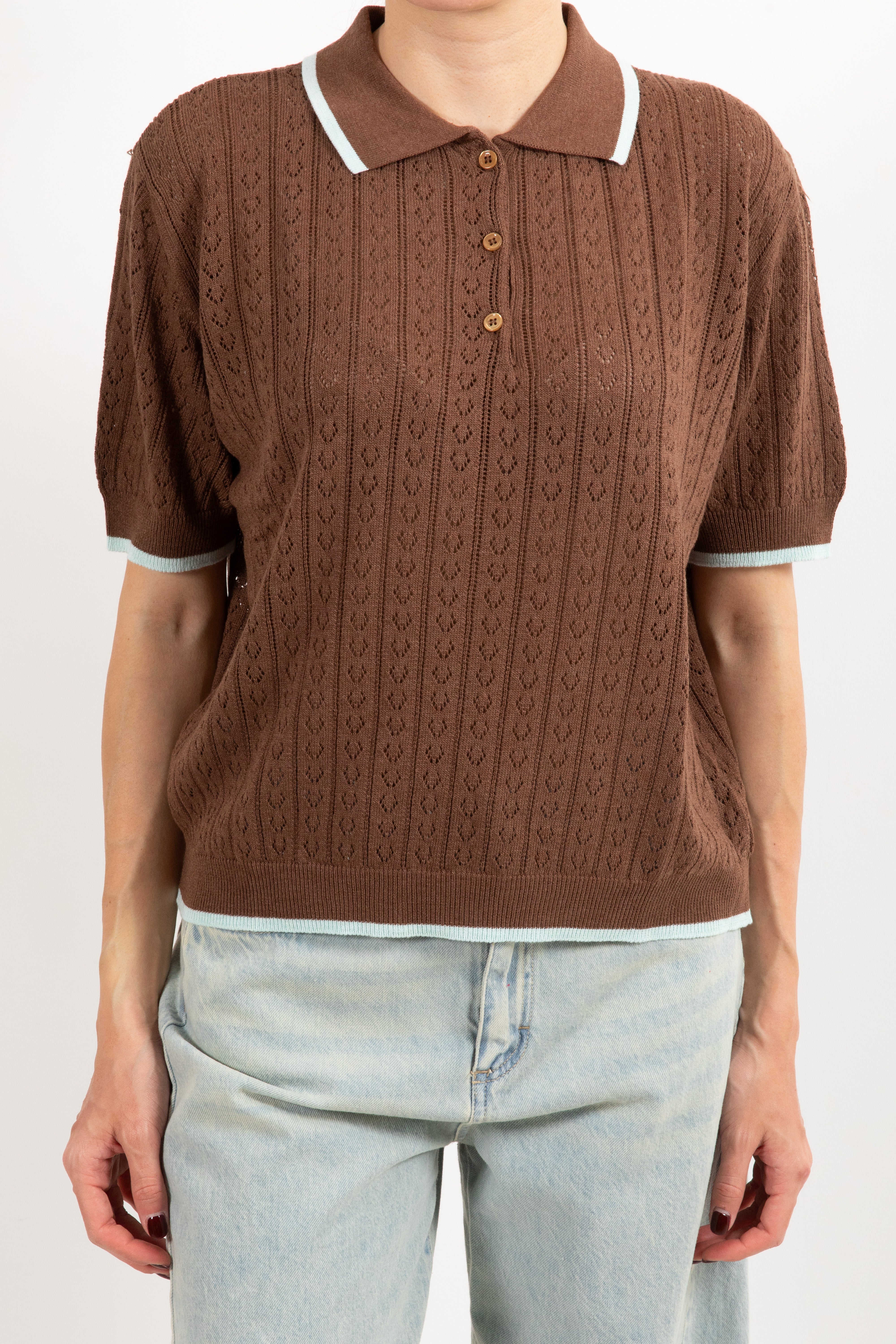 Polo in maglia crochet ViCOLO