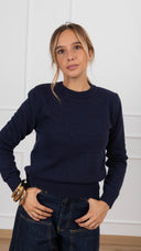 Pull girocollo con spallina imbottita variante blu Tensione IN