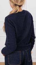 Pull girocollo con spallina imbottita variante blu Tensione IN