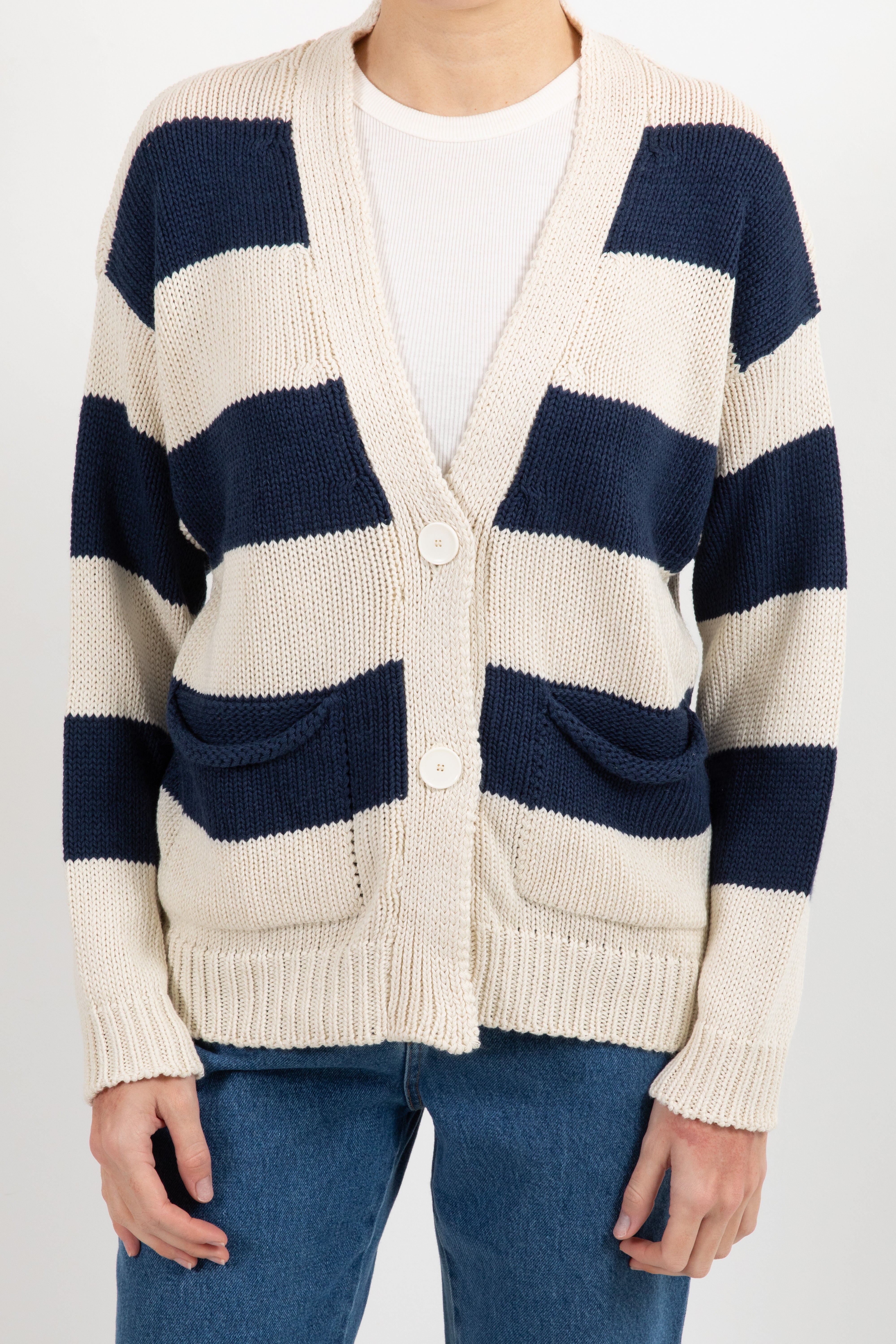 Cardigan a righe con tasche Tensione IN