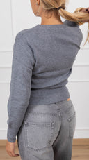 Maglia girocollo con zip sul fondo variante grigio Haveone