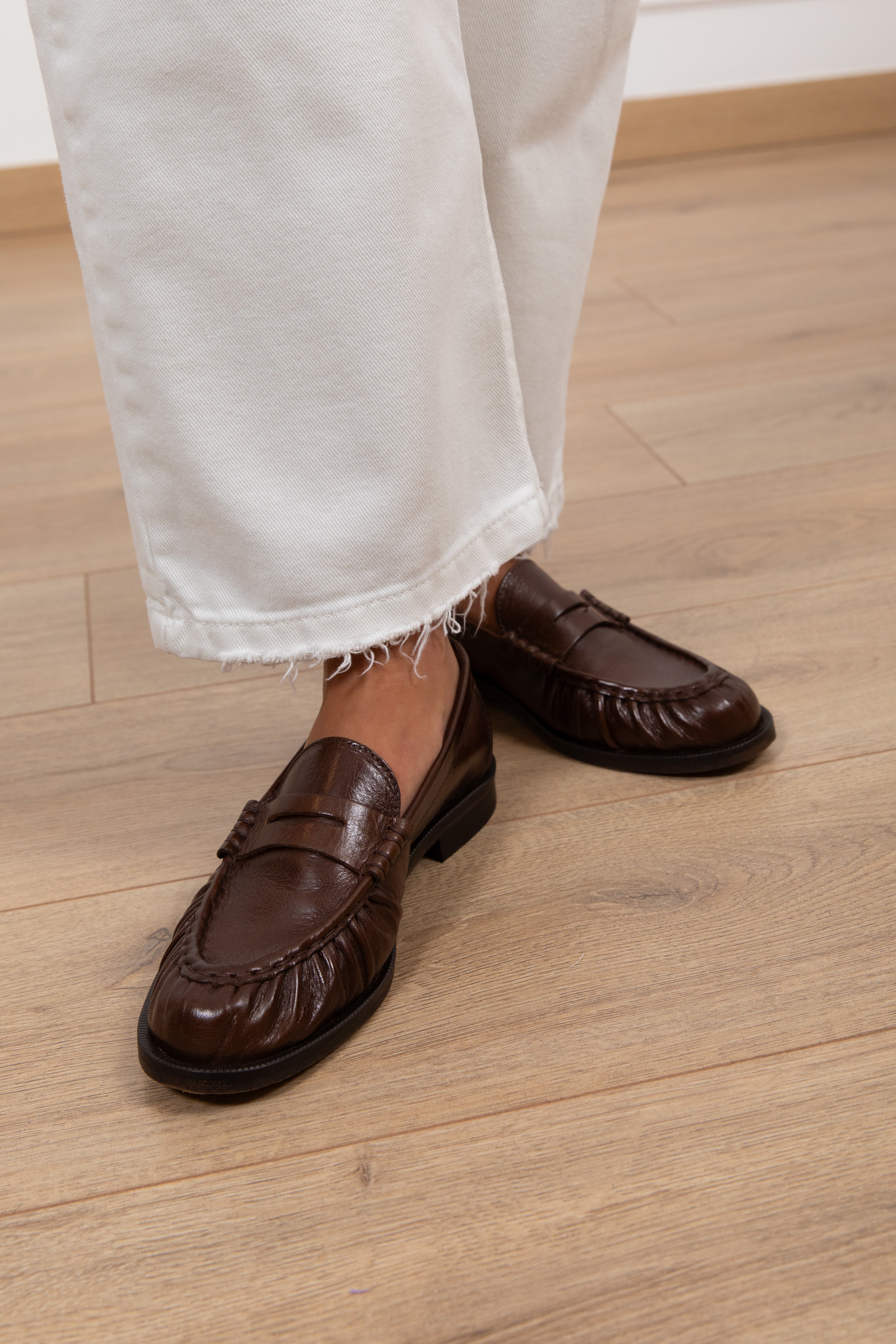 Mocassino in pelle con arricciatura Divine Follie