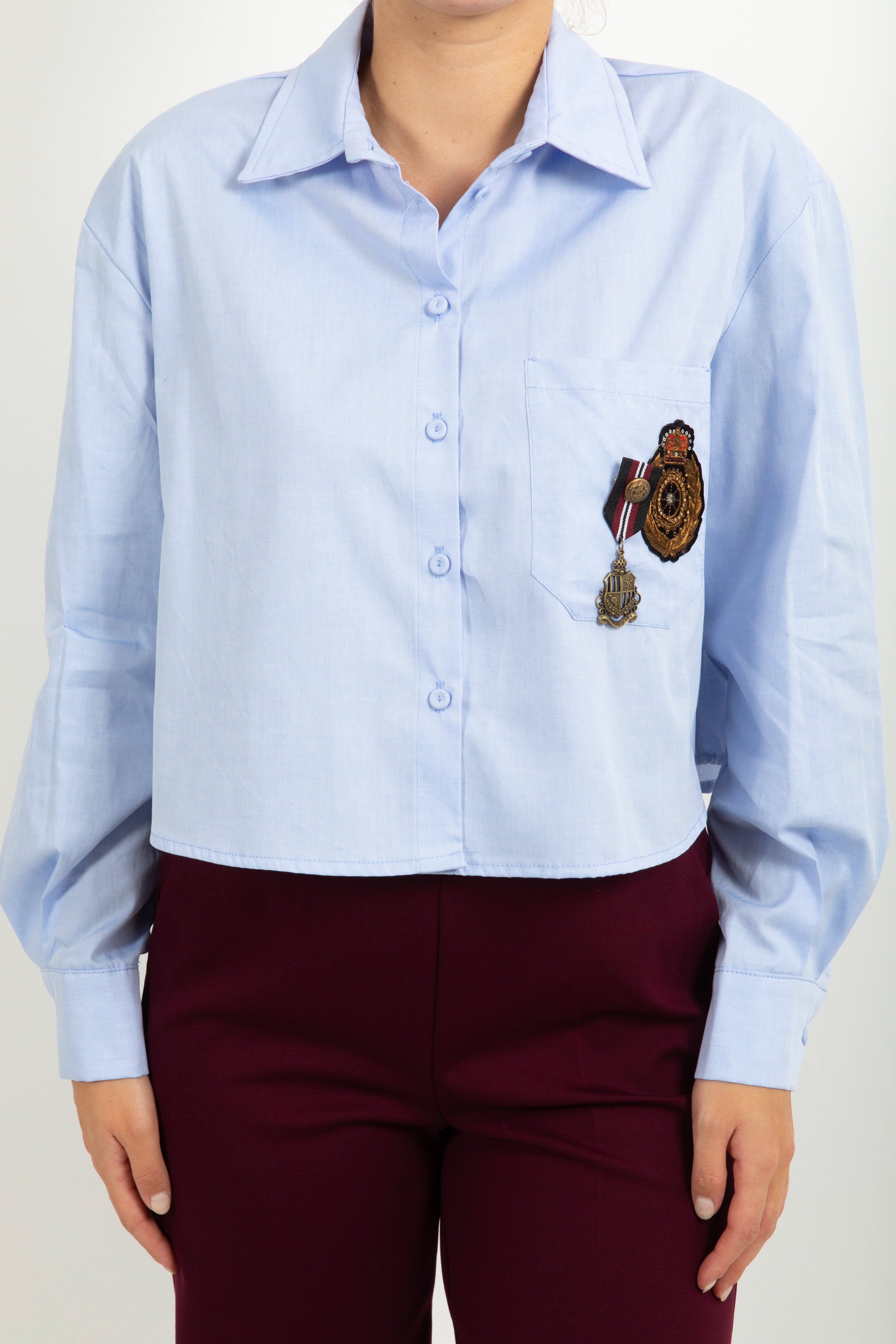 Camicia cropped con stemmi Dixie