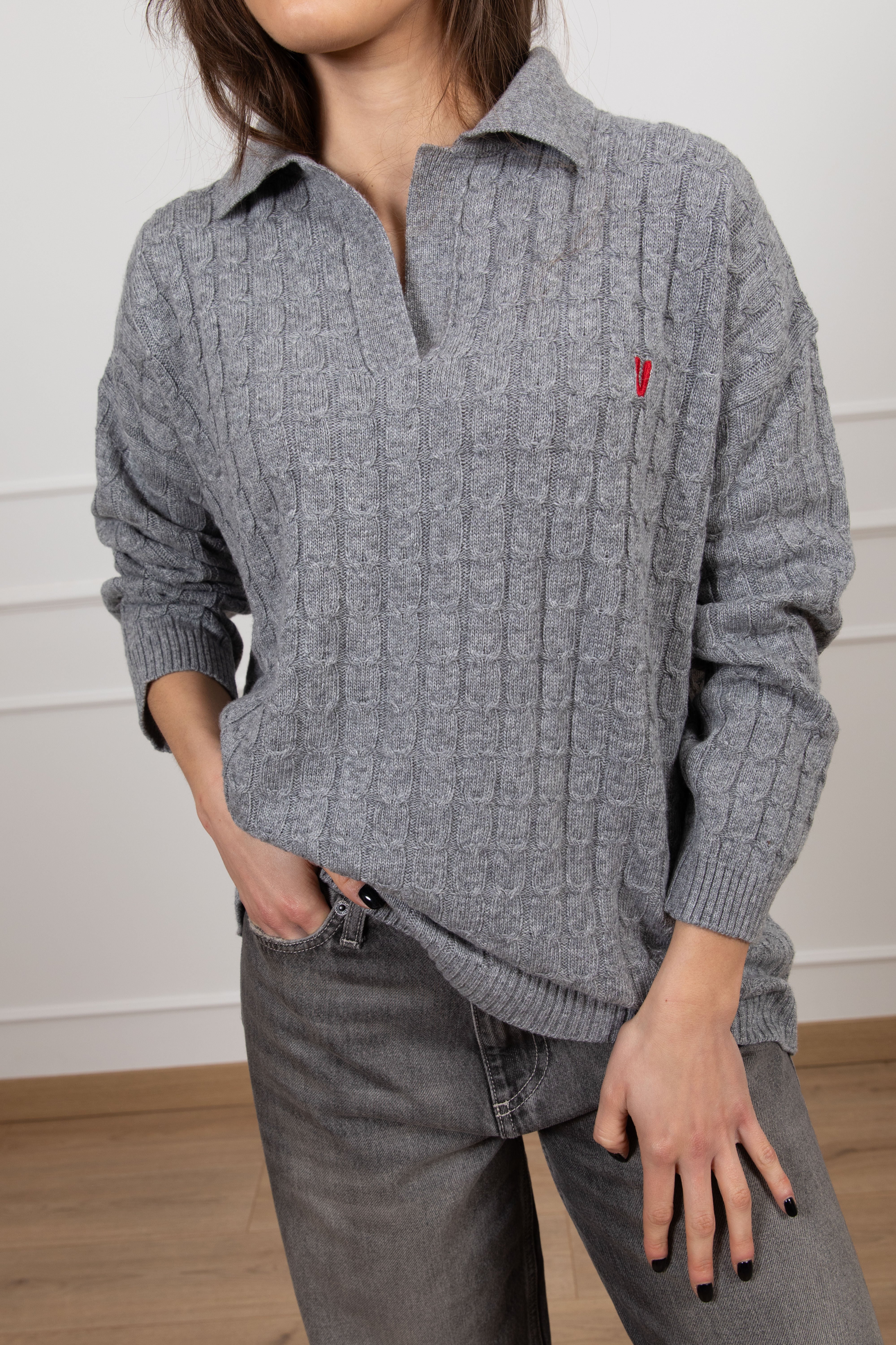 Polo treccia piatta con mono-gram ViCOLO