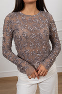 Blusa con ricamo paillettes Susy Mix