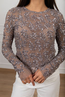 Blusa con ricamo paillettes Susy Mix