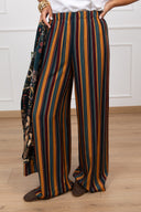 Pantalone a righe multicolor fantasia "Nomad" con elastico Haveone